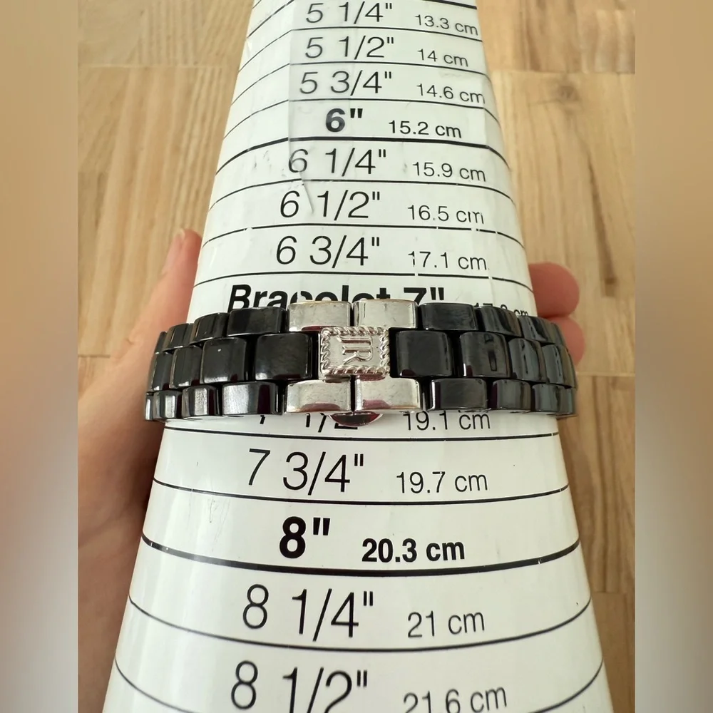 Judith ripka ladies black ceramic dress watch NEW BATTERY